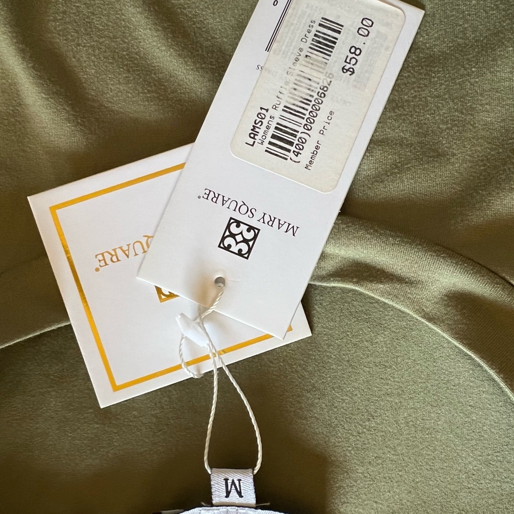 Olive green soft and stretchy fabric Mary Square dress. BRAND NEW with TAGS!